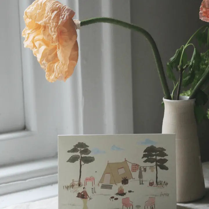 Camping Illustrated Greeting Card