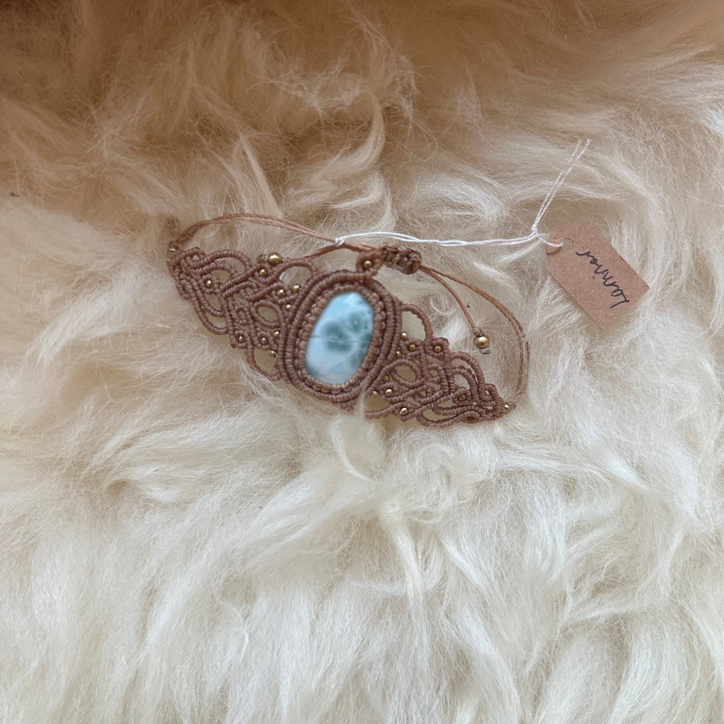 Macrame Larimar Bracelet