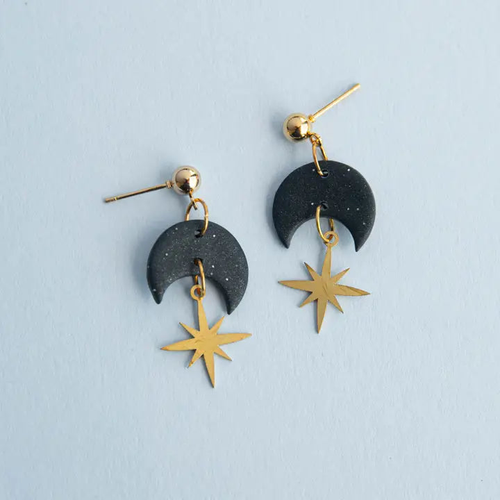 Star and Moon Earrings