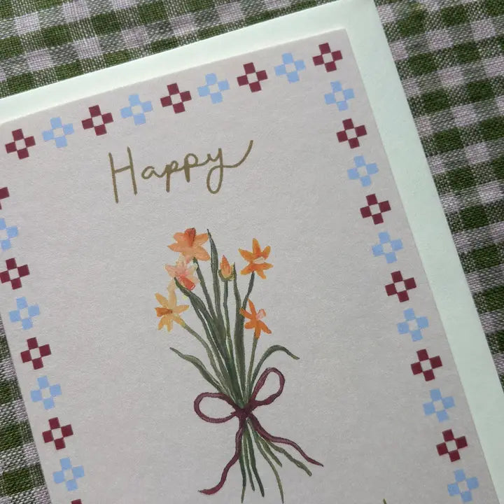 Folk Birthday Wishes Card
