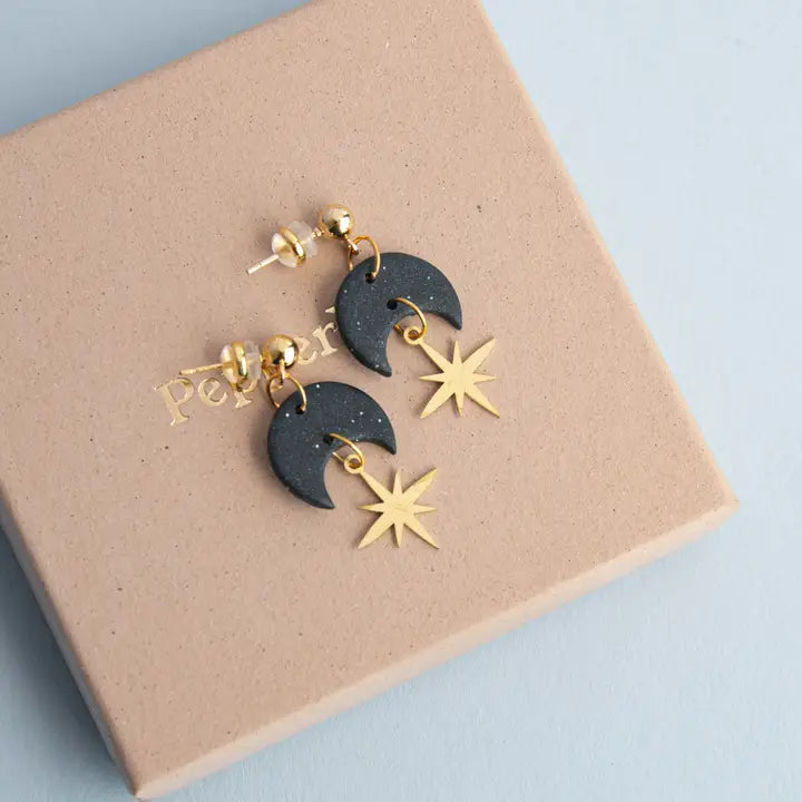 Star and Moon Earrings