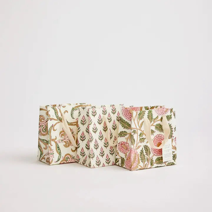 Floral Block Print Gift Bags