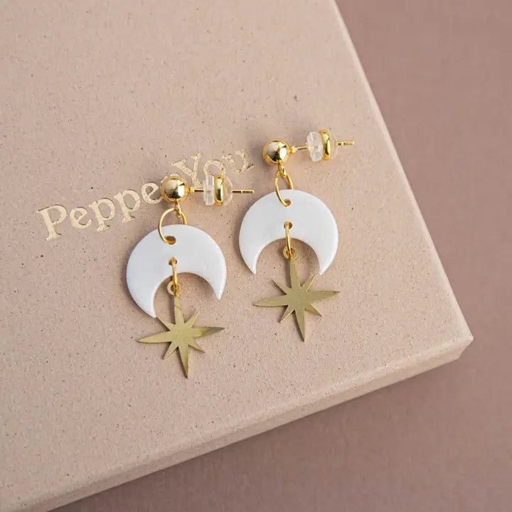 Star and Moon Earrings