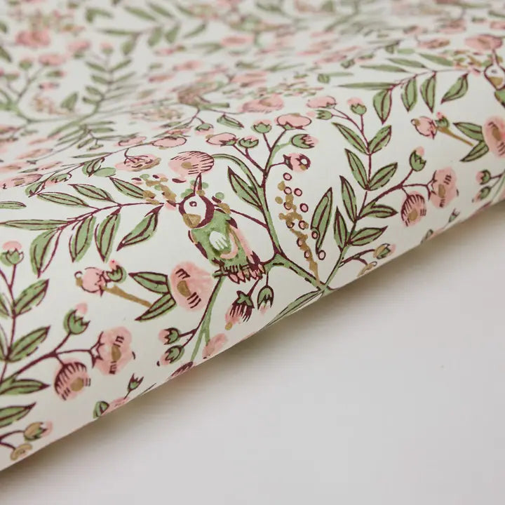 Floral Block Print Wrapping Paper