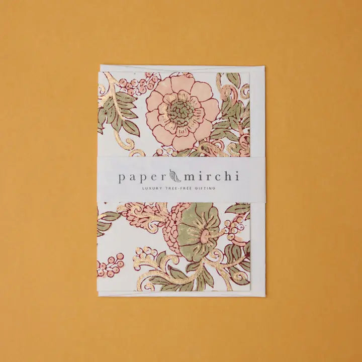 Floral Block Print Cards