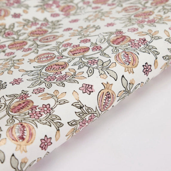 Floral Block Print Wrapping Paper