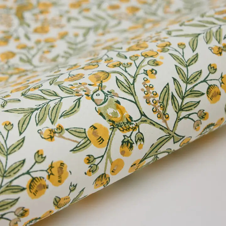 Floral Block Print Wrapping Paper