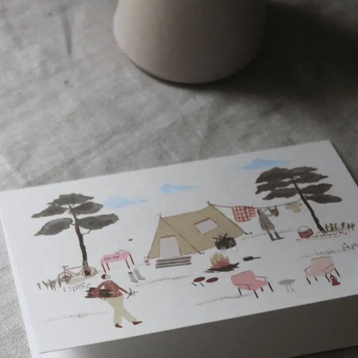 Camping Illustrated Greeting Card