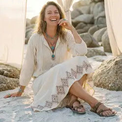 Block Printed Maxi Skirt