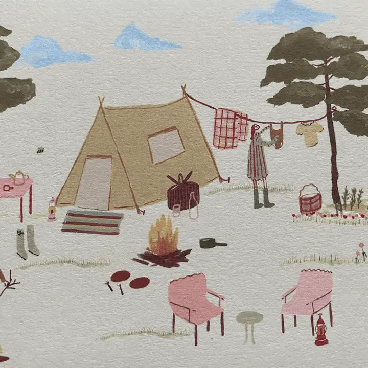 Camping Illustrated Greeting Card
