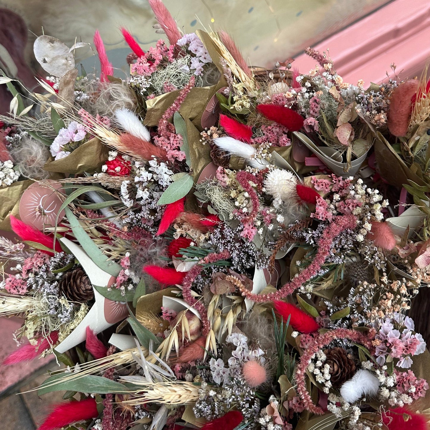 Festive Mini Dried Flower Bouquets