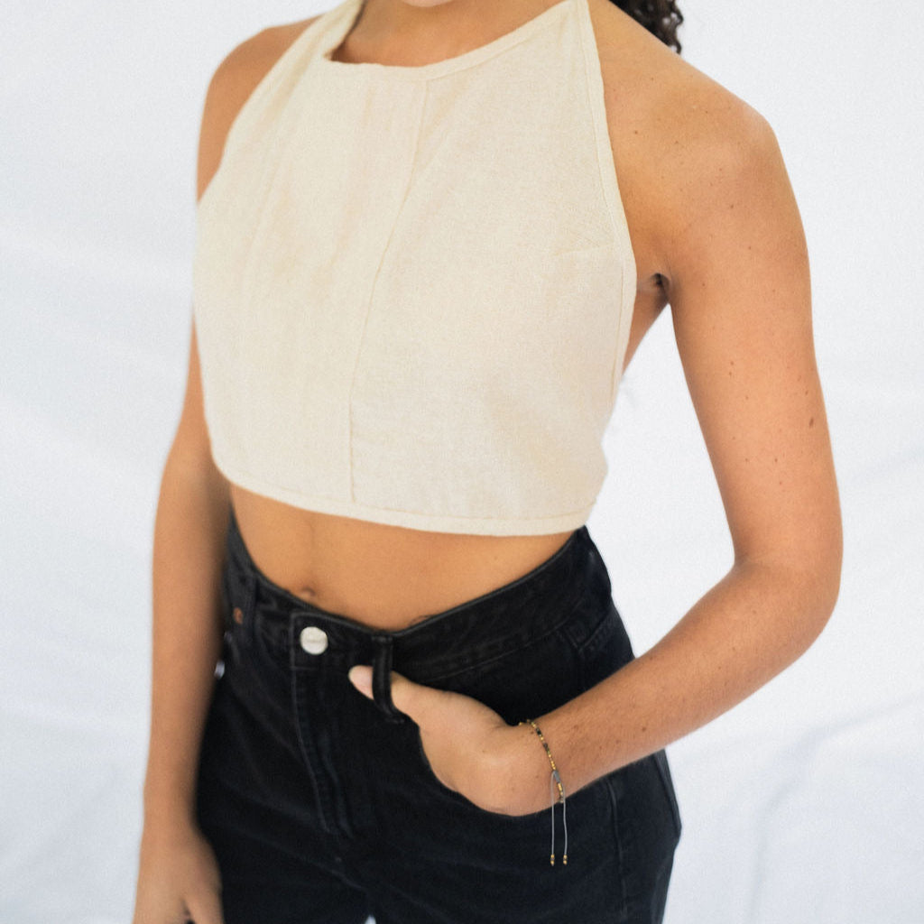 'Calla' Halter Neck Tie Top