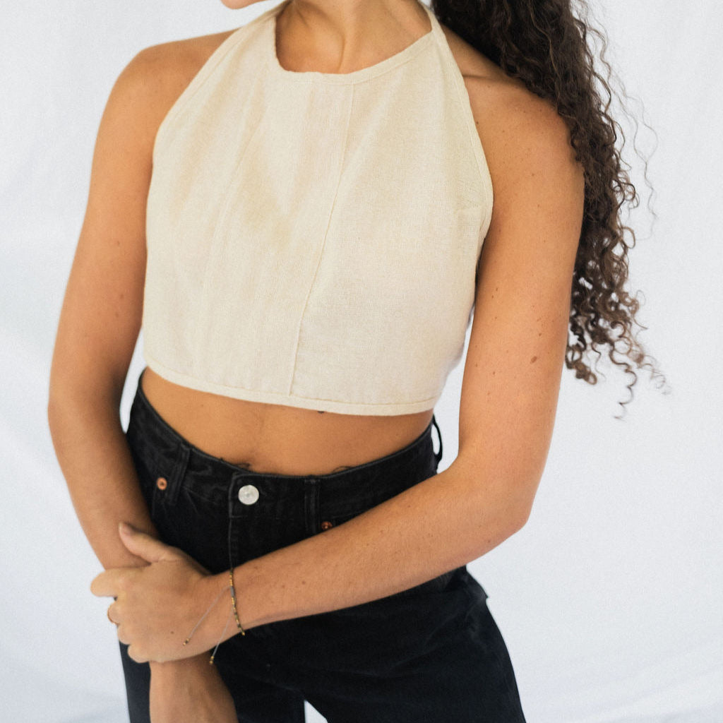 'Calla' Halter Neck Tie Top