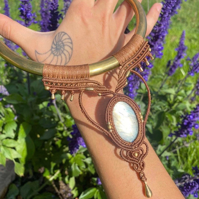 Labradorite Collar Macrame Necklace