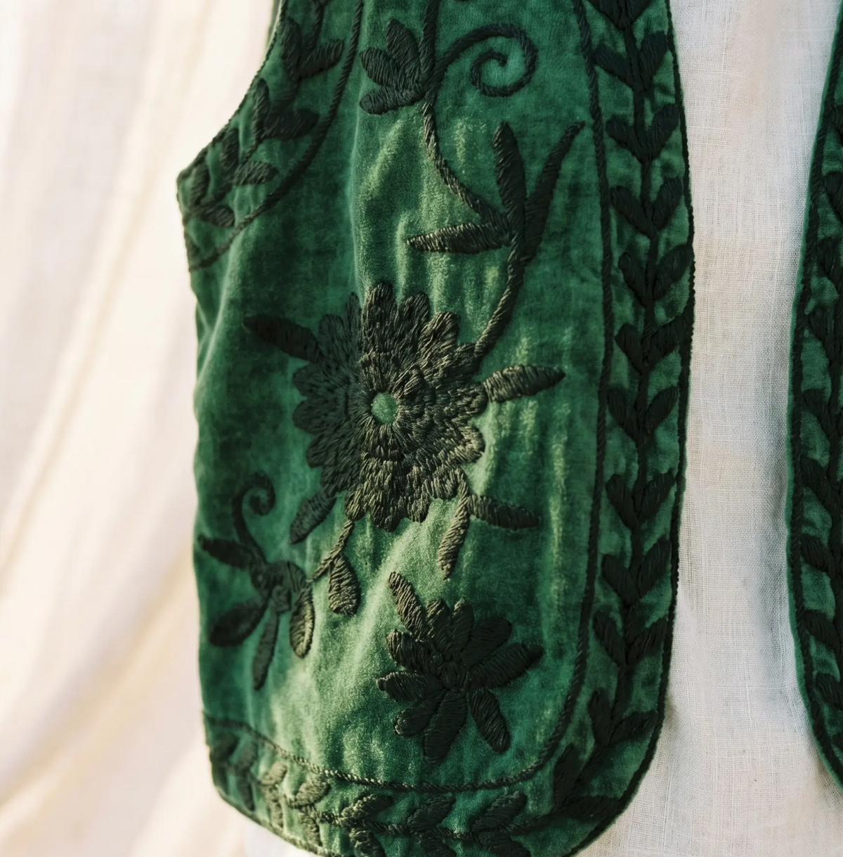 Velvet Embroidered Vest
