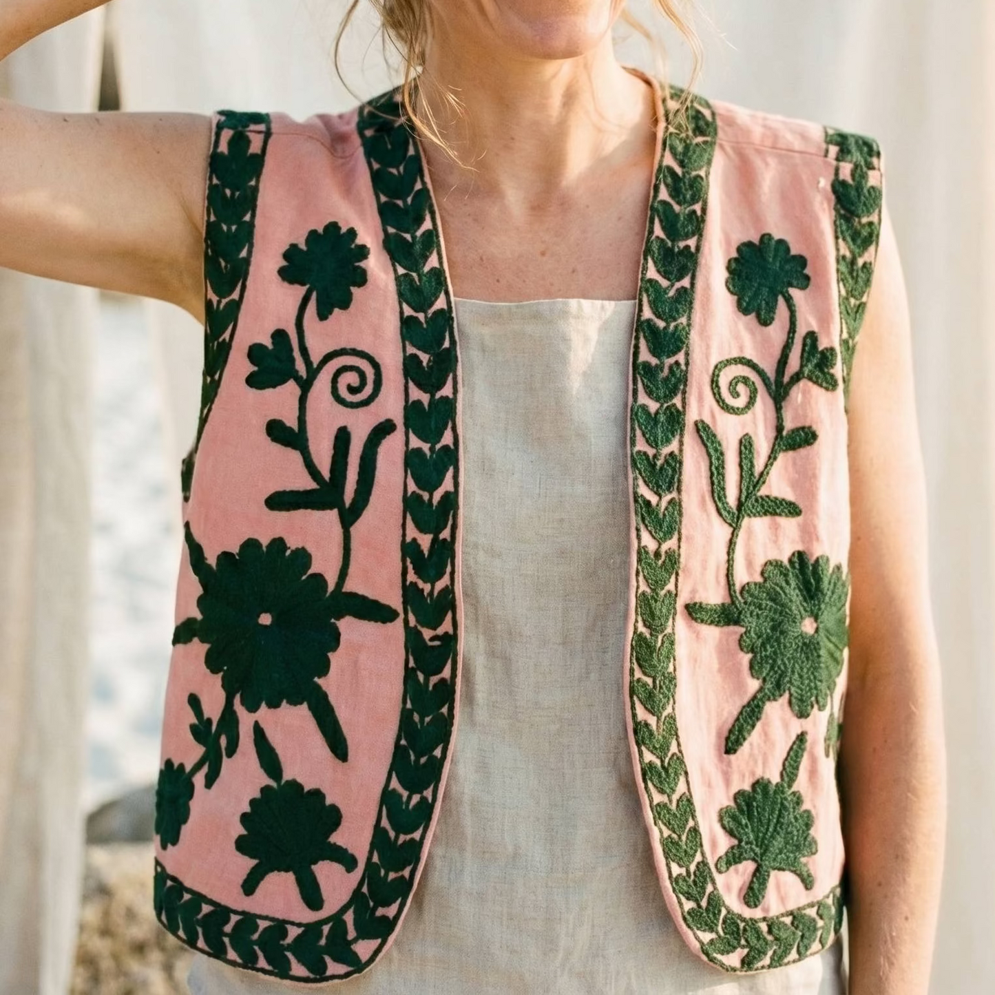 Velvet Embroidered Vest