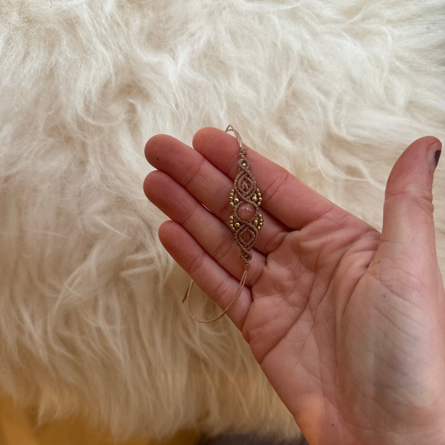 Sunstone Macrame Bracelet