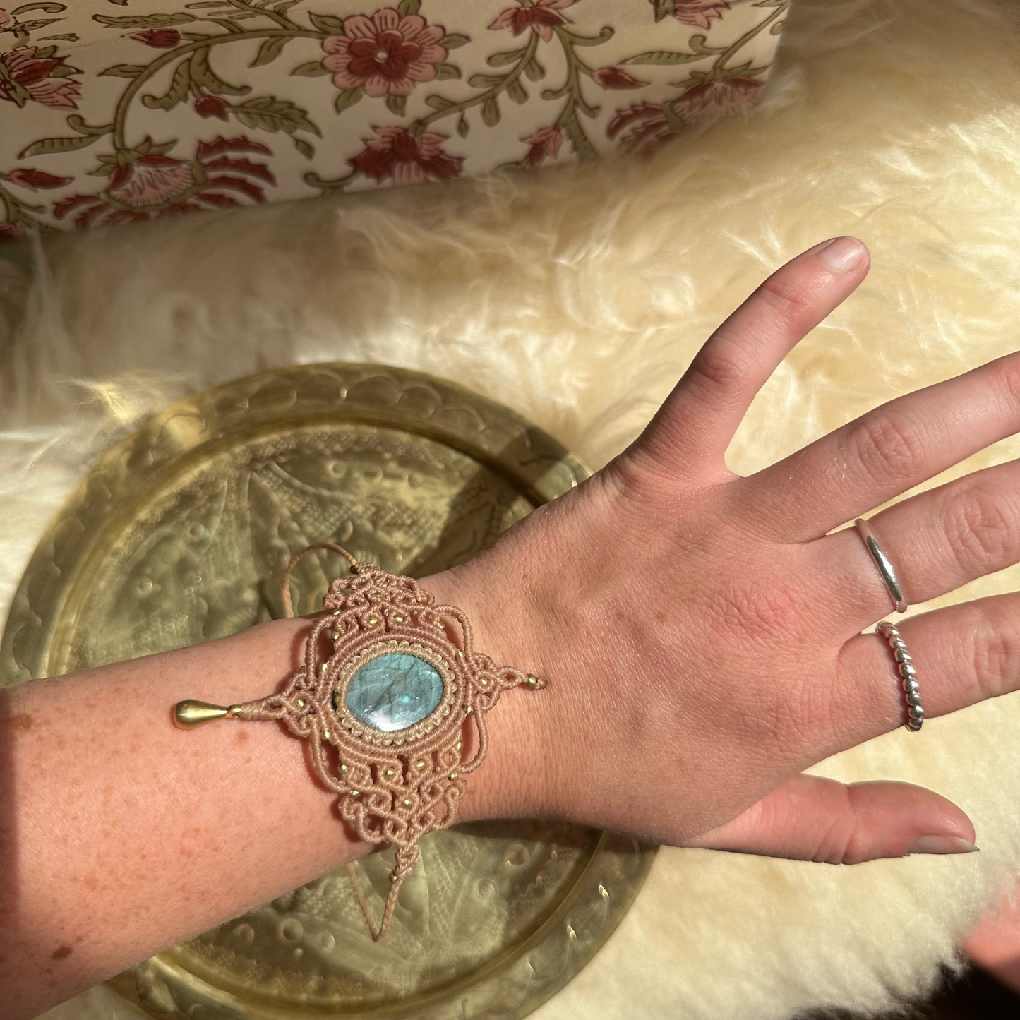 Macrame Labradorite Bracelet