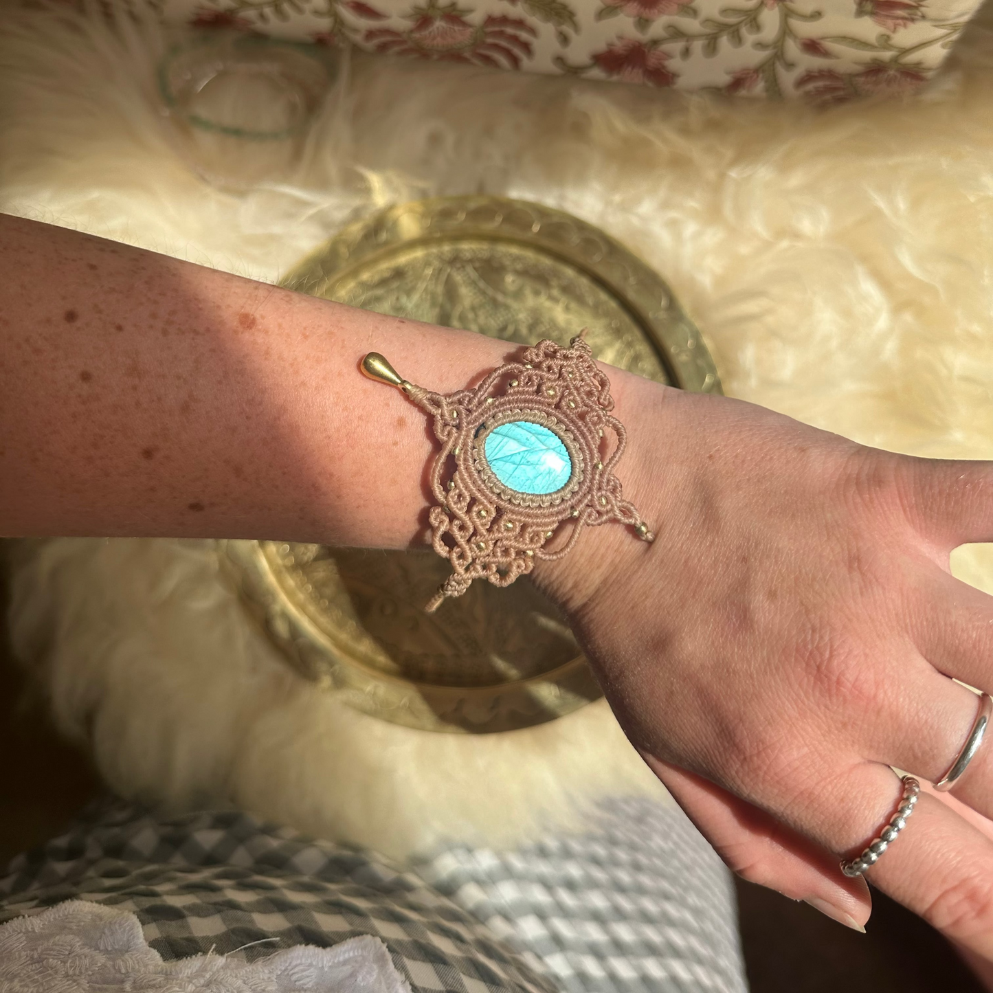 Macrame Labradorite Bracelet