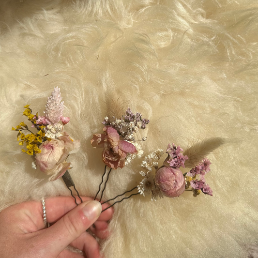 Dried Flower Hair Bouquets