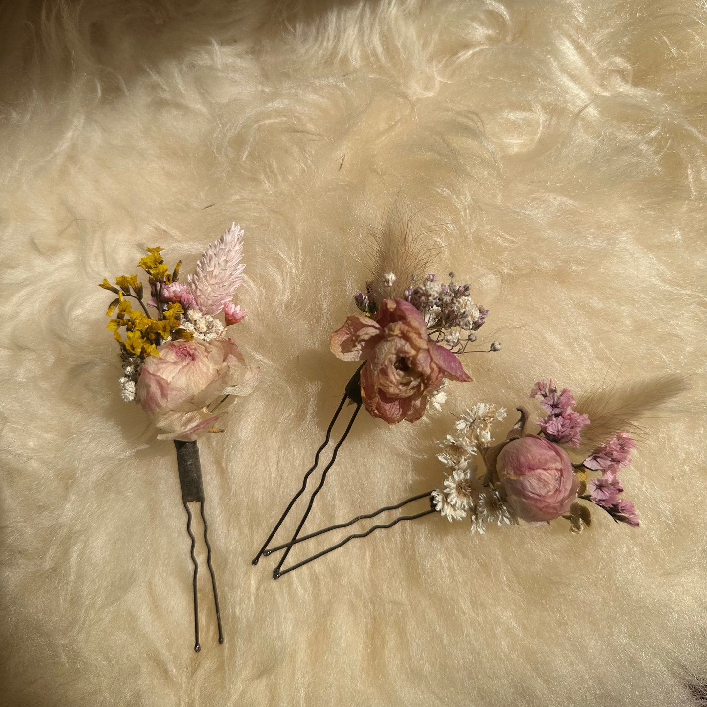 Dried Flower Hair Bouquets