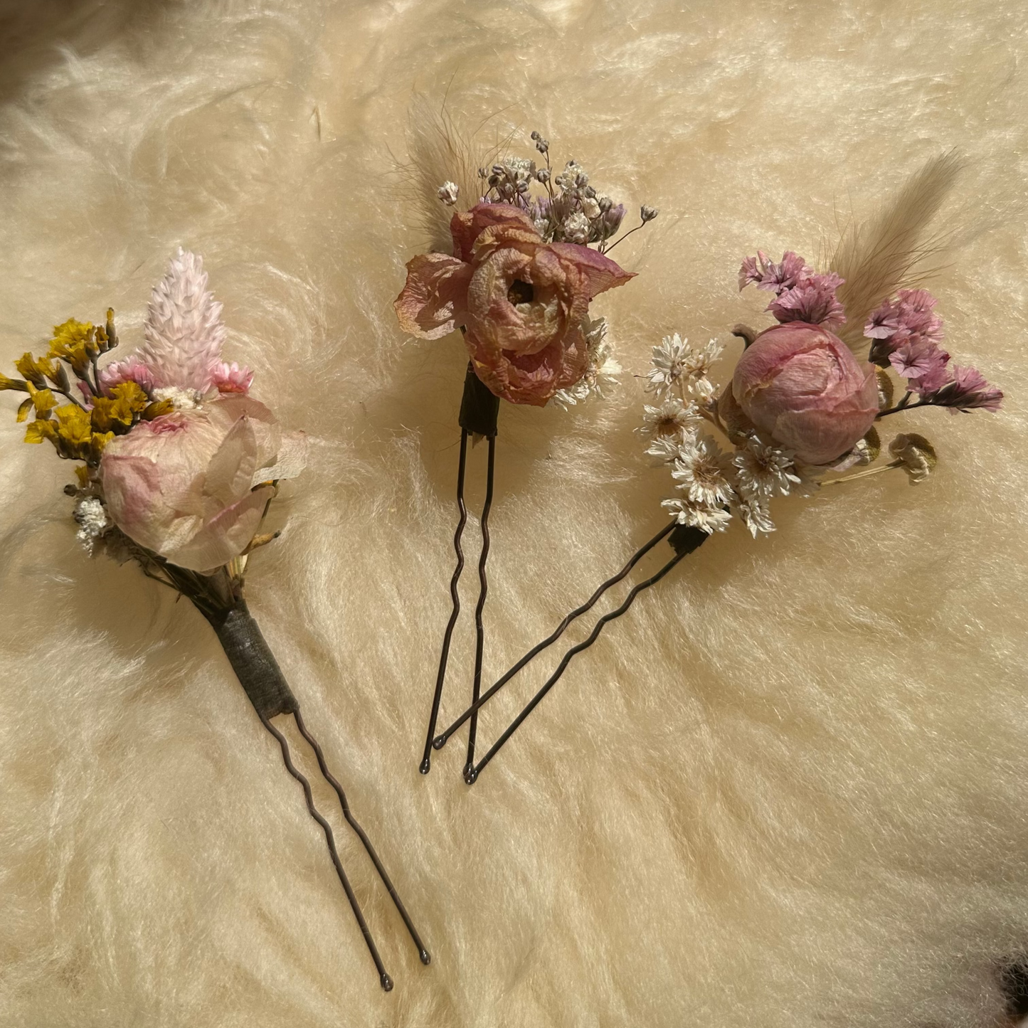 Dried Flower Hair Bouquets