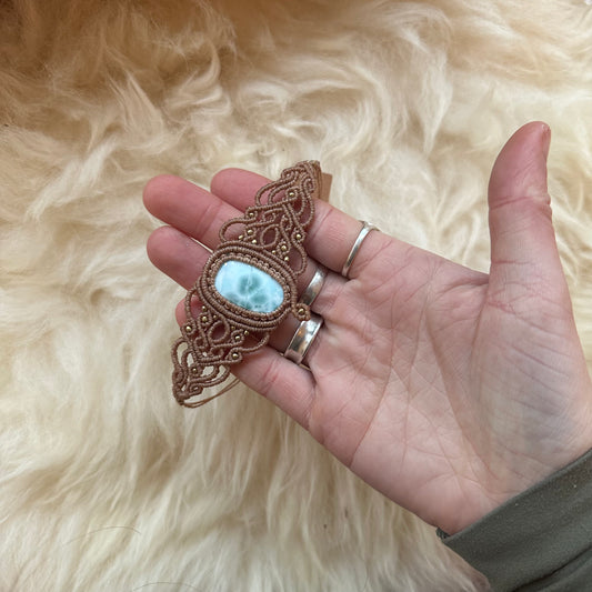 Macrame Larimar Bracelet