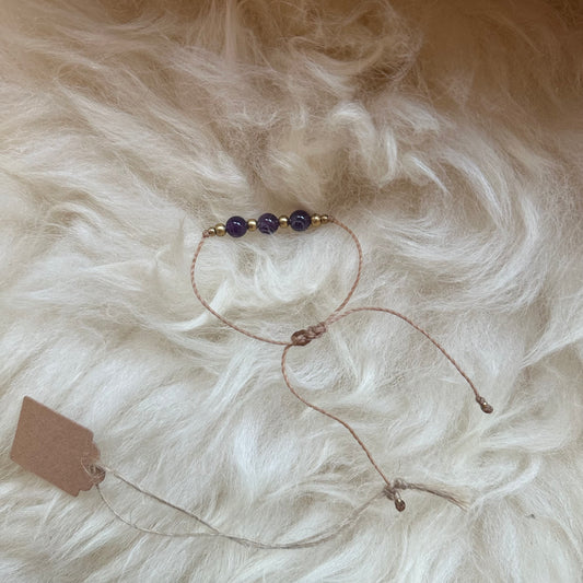 Macrame Amethyst Bracelet