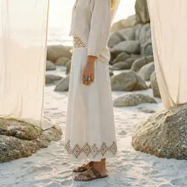Block Printed Maxi Skirt