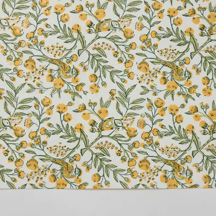 Floral Block Print Wrapping Paper