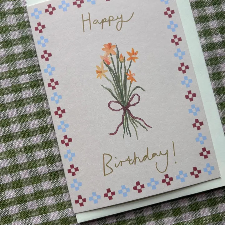 Folk Birthday Wishes Card