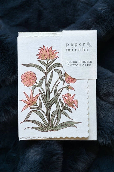 Floral Block Print Cards