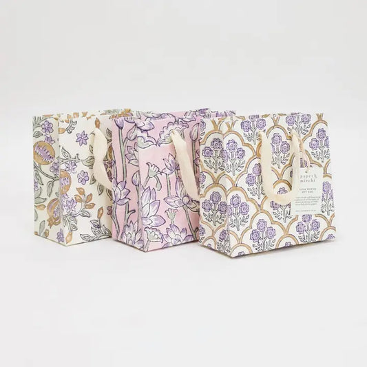 Floral Block Print Gift Bags