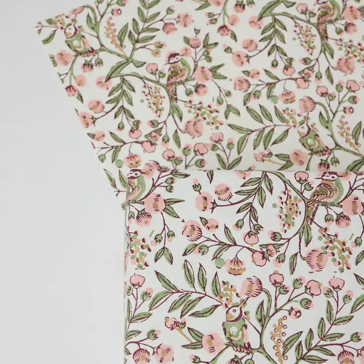 Floral Block Print Wrapping Paper