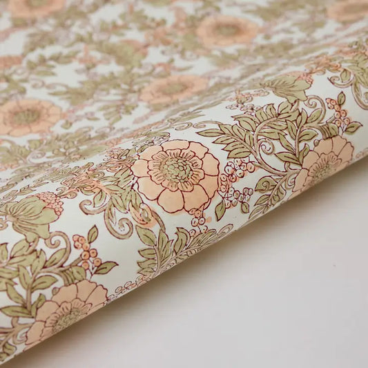 Floral Block Print Wrapping Paper